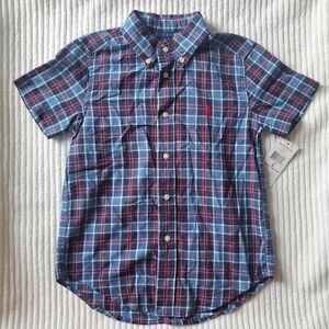 NWT Polo Ralph Lauren Boys Plaid Short Sleeve Cotton Button Up Shirt